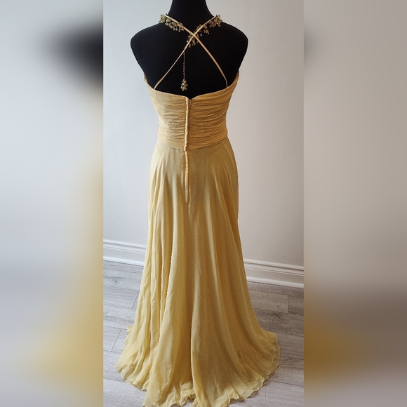 Yellow silk gown from Wayne Clark - Picture 2 of 7